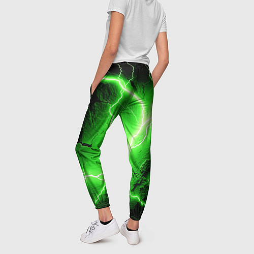 Женские брюки Color green black / 3D-принт – фото 4