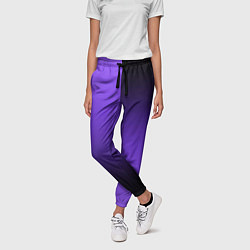 Брюки женские Чёрно-сиреневый градиент пополам, цвет: 3D-принт — фото 2