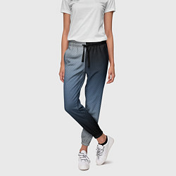 Брюки женские Чёрно-синий текстурированный градиент пополам, цвет: 3D-принт — фото 2