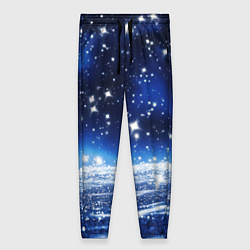 Брюки женские Космический синий абстрактный фон - текстура, цвет: 3D-принт