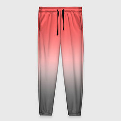 Брюки женские Бледный красно-серый градиент, цвет: 3D-принт