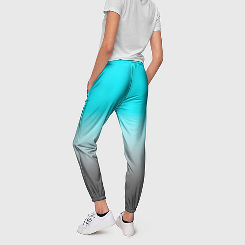 Женские брюки Серо-голубой светлый градиент / 3D-принт – фото 4