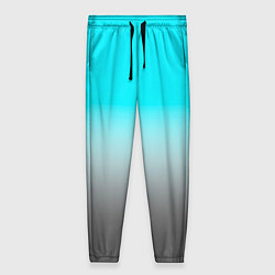 Брюки женские Серо-голубой светлый градиент, цвет: 3D-принт