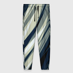 Брюки женские Синий с оливковым диагональные полосы, цвет: 3D-принт