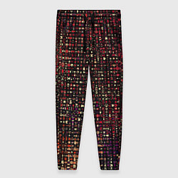 Брюки женские Тёмный красный абстрактный мелкий паттерн, цвет: 3D-принт