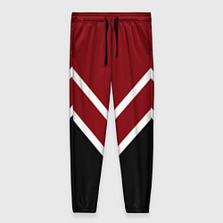 Женские брюки Красный с чёрным и белые полосы