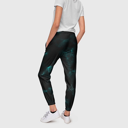 Женские брюки Color black turquoise / 3D-принт – фото 4