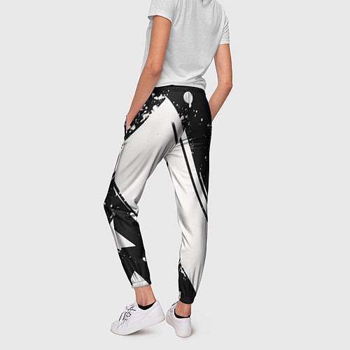 Женские брюки Color black white / 3D-принт – фото 4