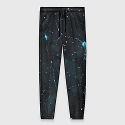 Брюки женские Синее свечение на черной текстуре, цвет: 3D-принт