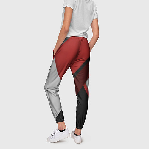 Женские брюки Color black red grey / 3D-принт – фото 4