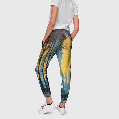 Женские брюки Дома и цифровой лес / 3D-принт – фото 4