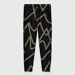 Брюки женские Кривые рукописные линии чёрно-коричневый, цвет: 3D-принт