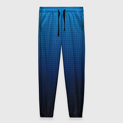 Брюки женские Из голубого в чёрный градиент с точками, цвет: 3D-принт