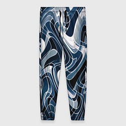 Брюки женские Тёмно-синий искажённая абстракция, цвет: 3D-принт