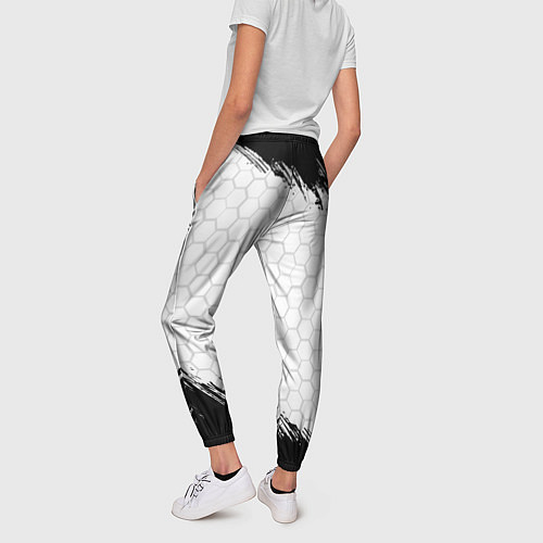 Женские брюки Амбрелла - белые соты / 3D-принт – фото 4