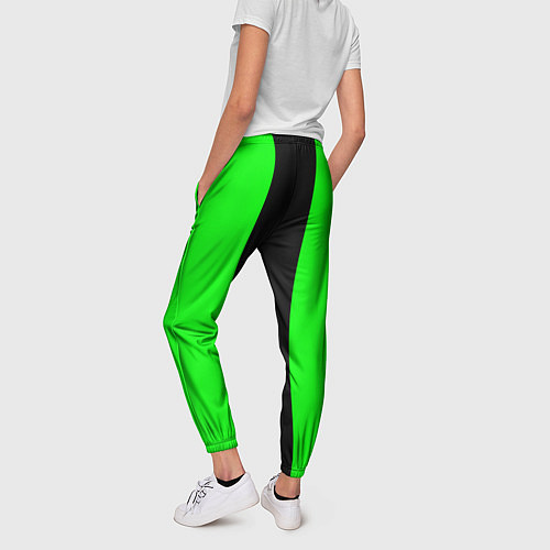 Женские брюки Color green black line / 3D-принт – фото 4