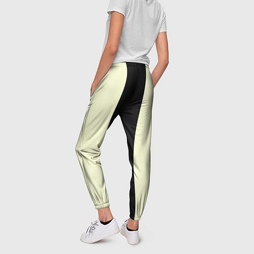 Женские брюки Color black beige line / 3D-принт – фото 4