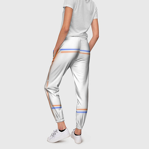 Женские брюки Neon white orange blue / 3D-принт – фото 4