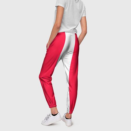 Женские брюки Color red white line / 3D-принт – фото 4