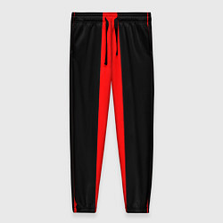Брюки женские Color black red lines, цвет: 3D-принт