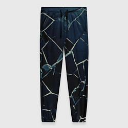 Брюки женские Тёмный чёрно-синий битые плиты, цвет: 3D-принт