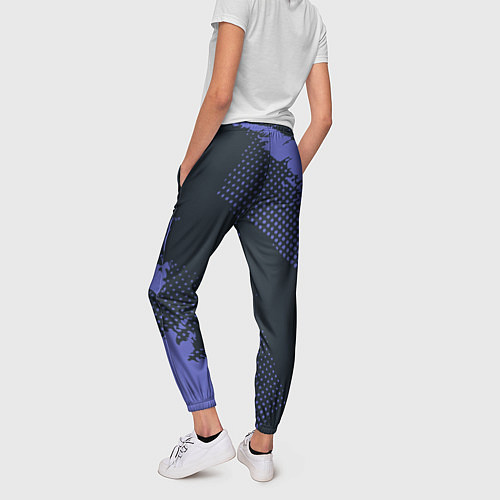 Женские брюки Абстрактная текстура в синем / 3D-принт – фото 4