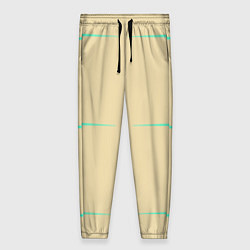 Брюки женские Color beige green stripes, цвет: 3D-принт