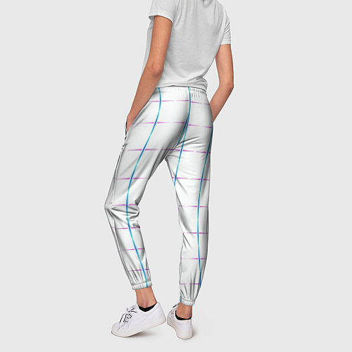 Женские брюки Color white blue stripes / 3D-принт – фото 4