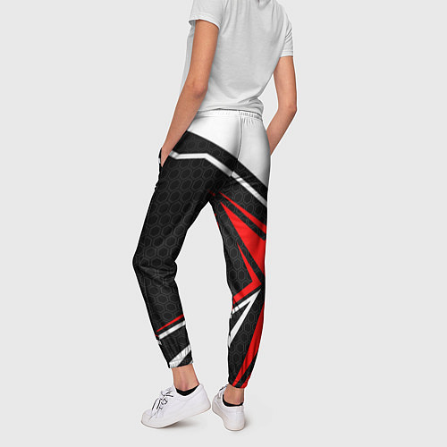 Женские брюки Герб России - красный спортивный / 3D-принт – фото 4