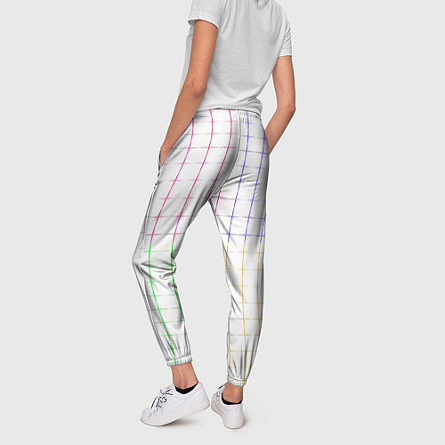 Женские брюки Color white multicolored stripes / 3D-принт – фото 4