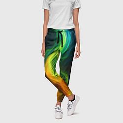 Брюки женские Разноцветное пламя, цвет: 3D-принт — фото 2