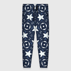 Брюки женские Звезды, квадраты, сердечки, цвет: 3D-принт