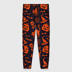 Брюки женские Паттерн с символами праздника Хэллоуин, цвет: 3D-принт