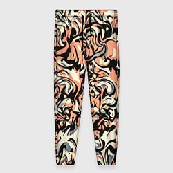 Брюки женские Абстрактный паттерн персиковый, цвет: 3D-принт