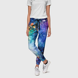 Брюки женские Волшебная светящаяся дымка с цветами, цвет: 3D-принт — фото 2