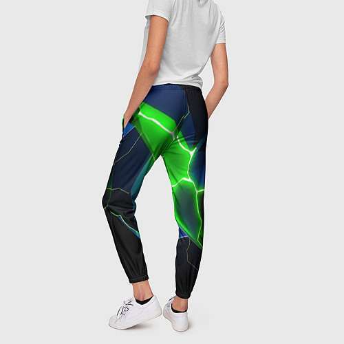 Женские брюки Neon green glow / 3D-принт – фото 4