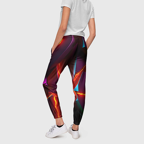 Женские брюки Fractures multicolored tiles / 3D-принт – фото 4