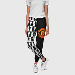 Брюки женские Манчестер Юнайтед текстура люди, цвет: 3D-принт — фото 2