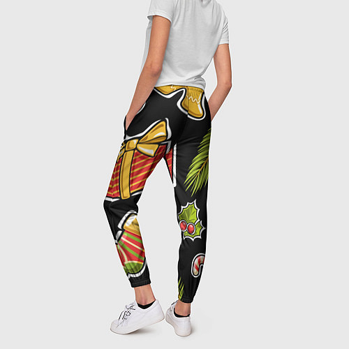 Женские брюки Рождественский вайб / 3D-принт – фото 4