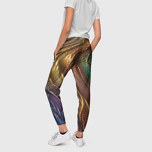 Женские брюки Сморщенные складочки жидкости / 3D-принт – фото 4