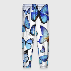 Брюки женские Голубые бабочки, цвет: 3D-принт