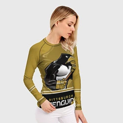Рашгард женский Pittsburgh Penguins, цвет: 3D-принт — фото 2