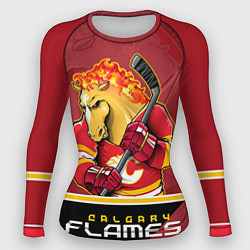 Рашгард женский Calgary Flames, цвет: 3D-принт