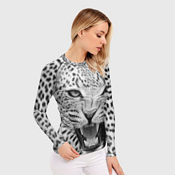 Рашгард женский Белый леопард, цвет: 3D-принт — фото 2