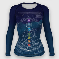 Рашгард женский Йога мандала - энергетические зоны, цвет: 3D-принт