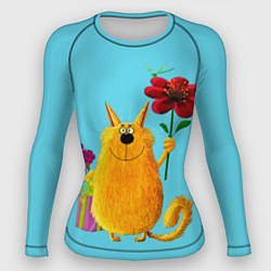 Рашгард женский Кот с цветком, цвет: 3D-принт