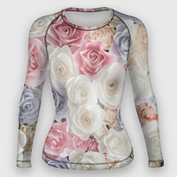 Рашгард женский Букет из роз, цвет: 3D-принт