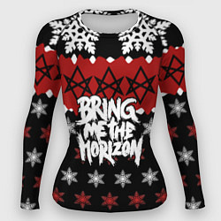 Рашгард женский Праздничный Bring Me the Horizon, цвет: 3D-принт