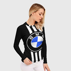 Рашгард женский BMW: White Strips, цвет: 3D-принт — фото 2