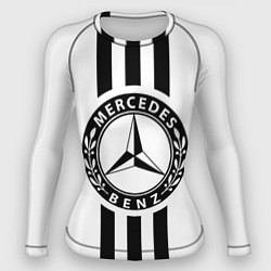 Рашгард женский Mercedes-Benz White, цвет: 3D-принт